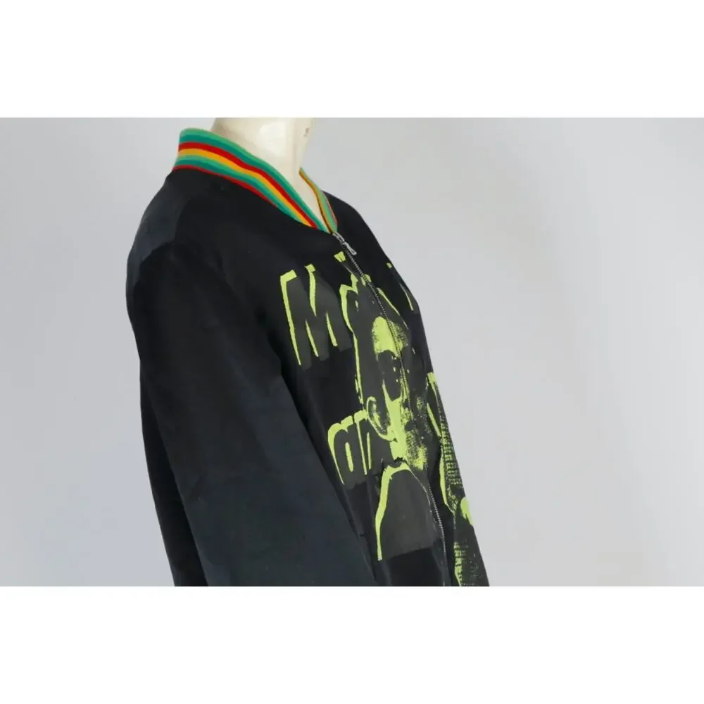 Libertine Jacket M Black Satin Graphic Bomber Punk Rocker Mod Neon Pop Art USA